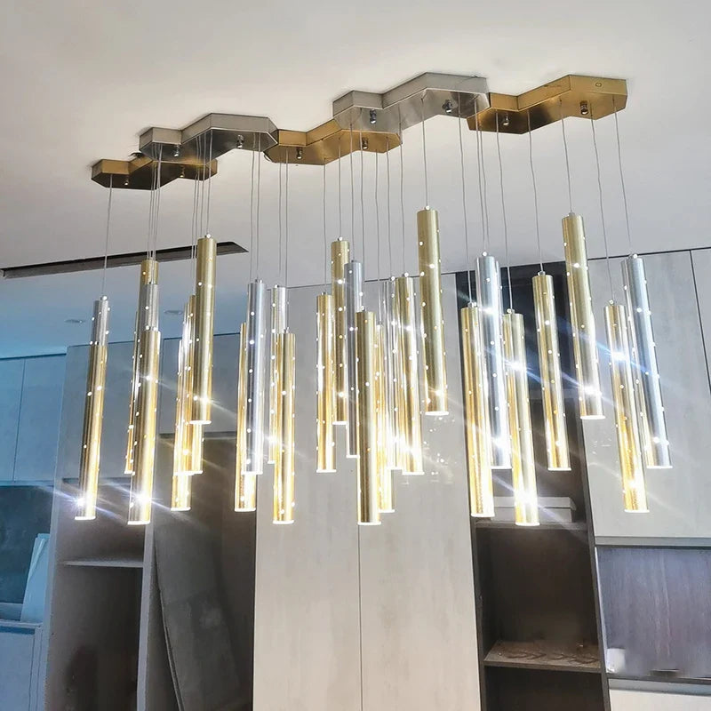 Lustre acier led salon - vue 5