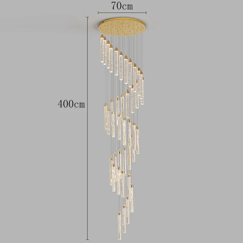 Grand Lustre Suspendu En Spirale Pour Salon