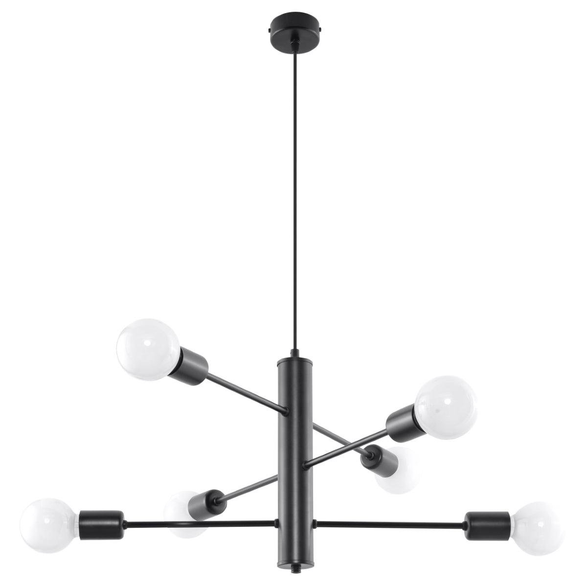 Lustre industriel noir salon 2 - vue 2