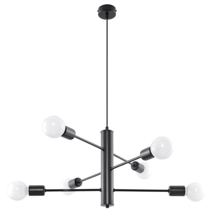 Lustre industriel noir salon 2 - vue 2