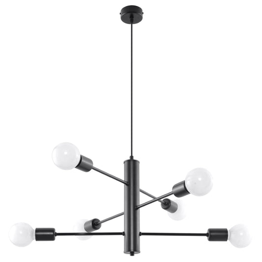 Lustre industriel noir salon 2 - vue 2
