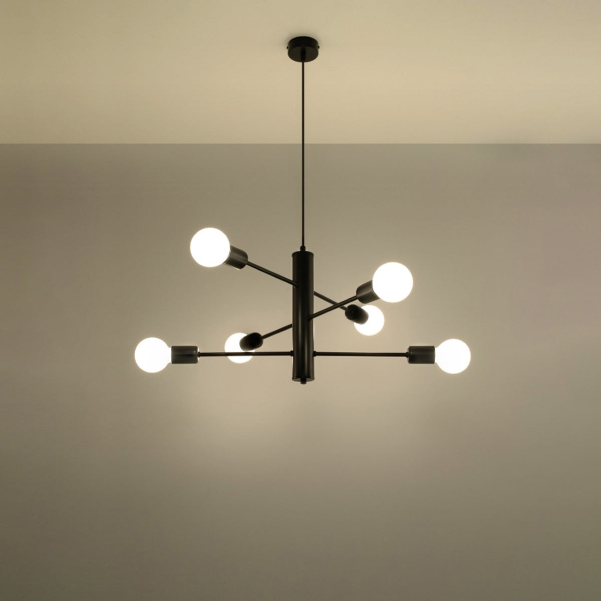Lustre industriel noir salon 2 - vue 4
