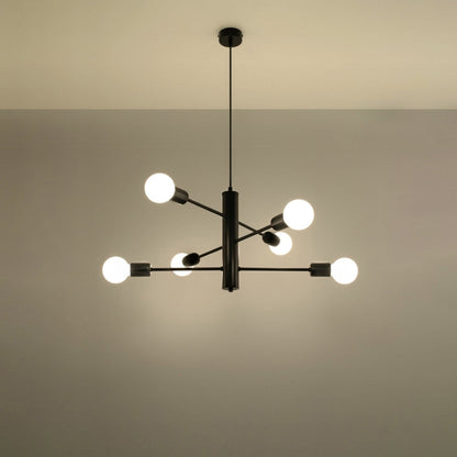 Lustre industriel noir salon 2 - vue 4