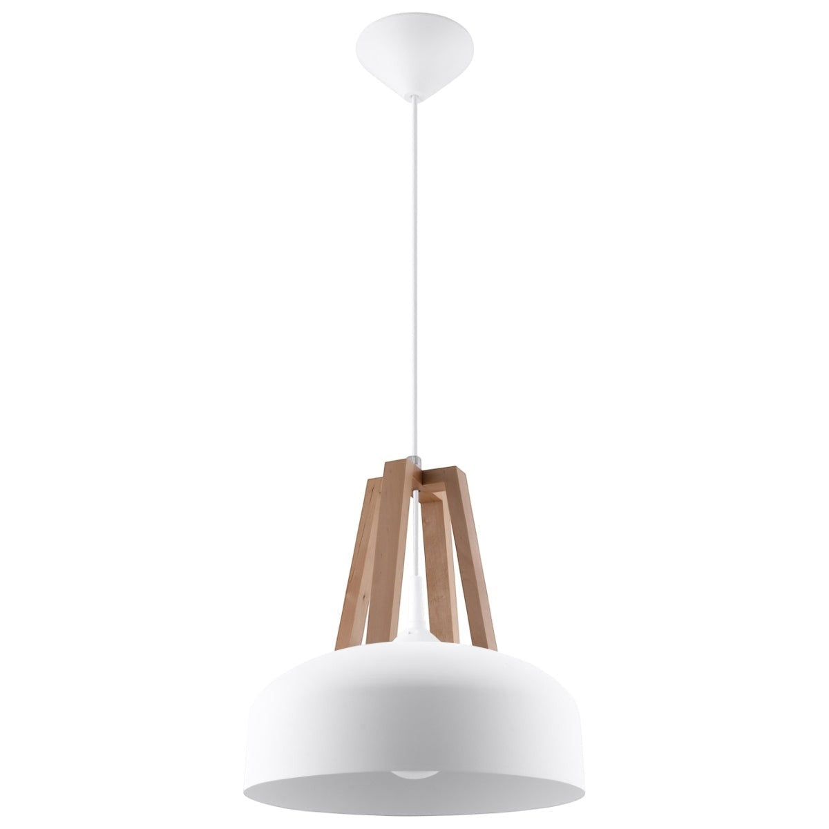 Suspension bois scandinave blanc - vue 2