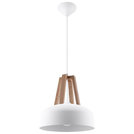 Suspension bois scandinave blanc - vue 2