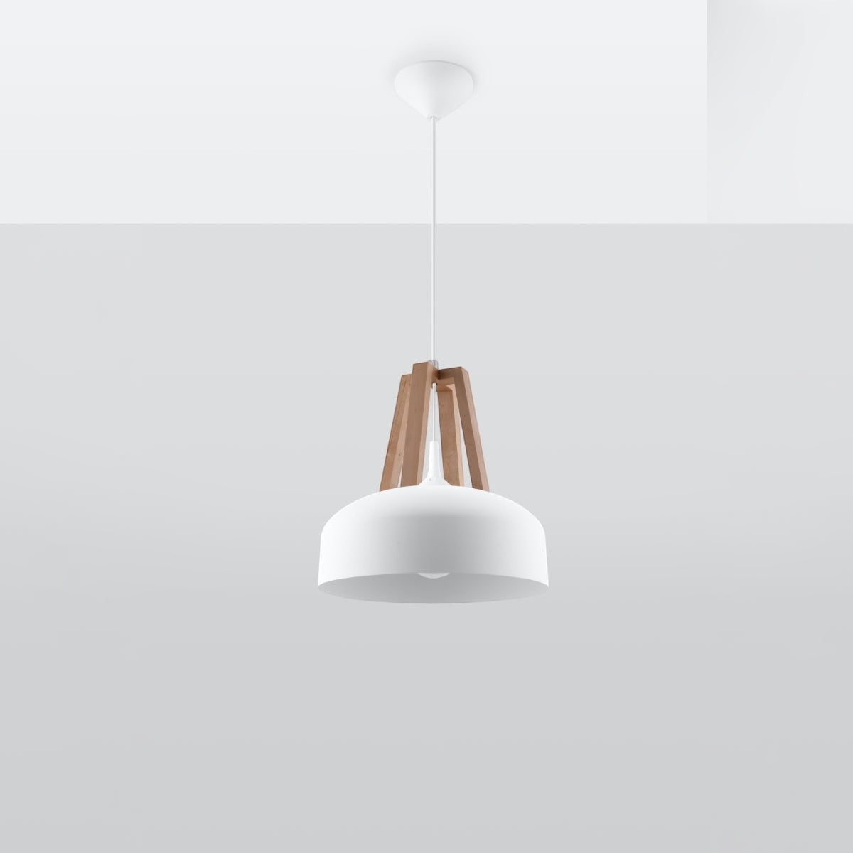Suspension bois scandinave blanc - vue 5