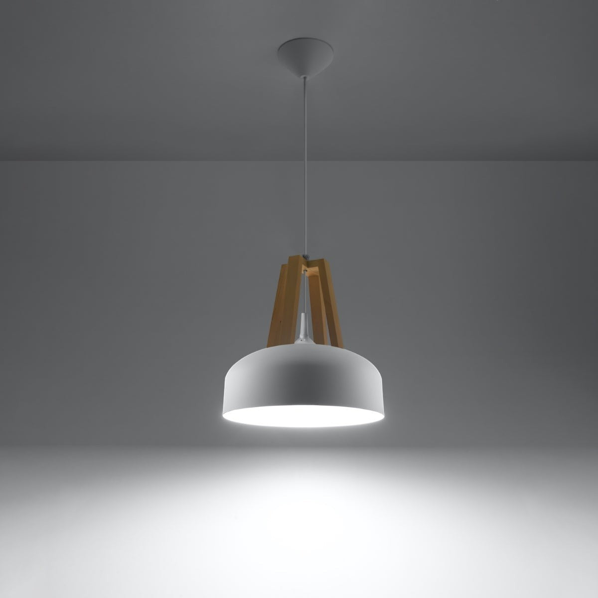 Suspension bois scandinave blanc - vue 3
