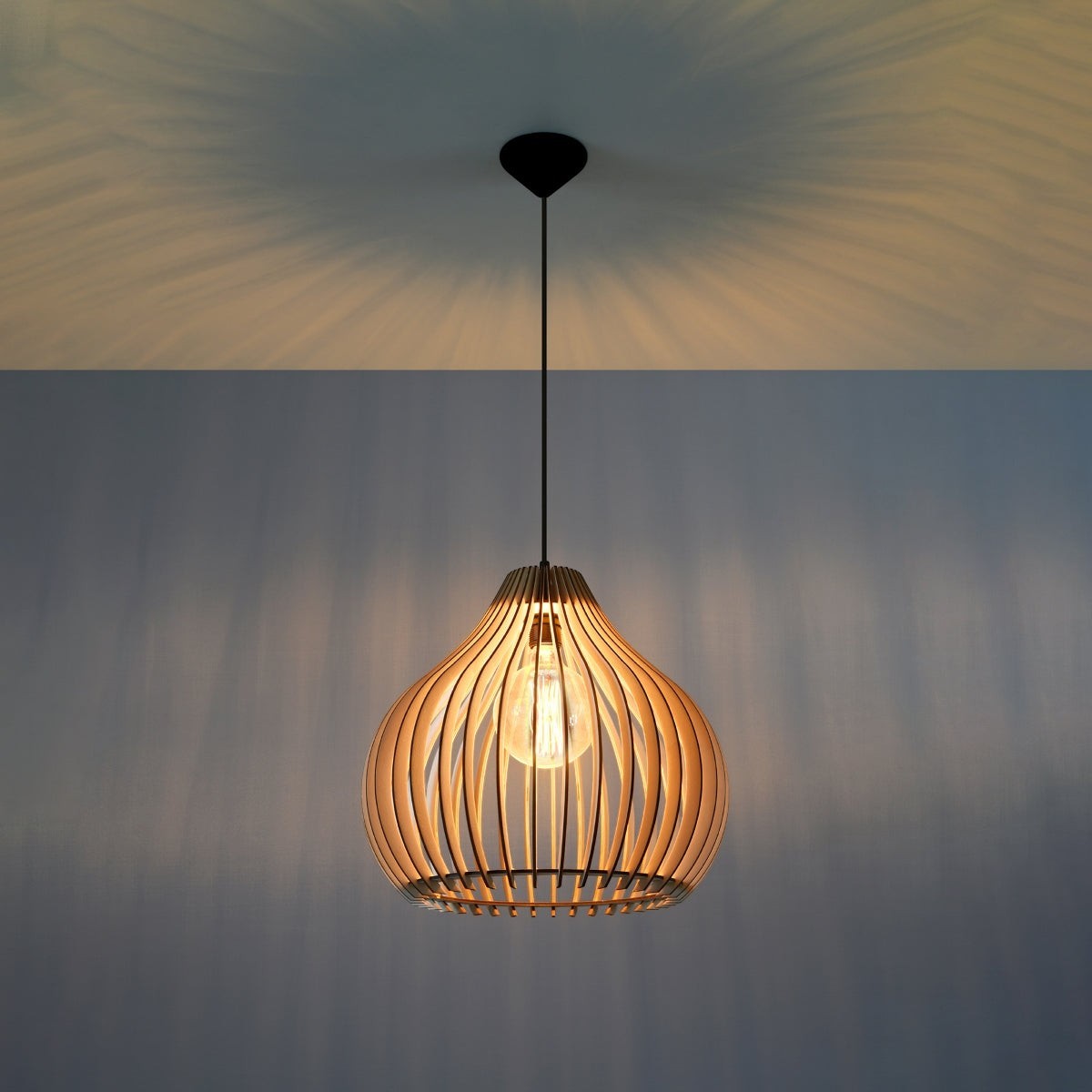 Suspension bois scandinave salon 2 - vue 1