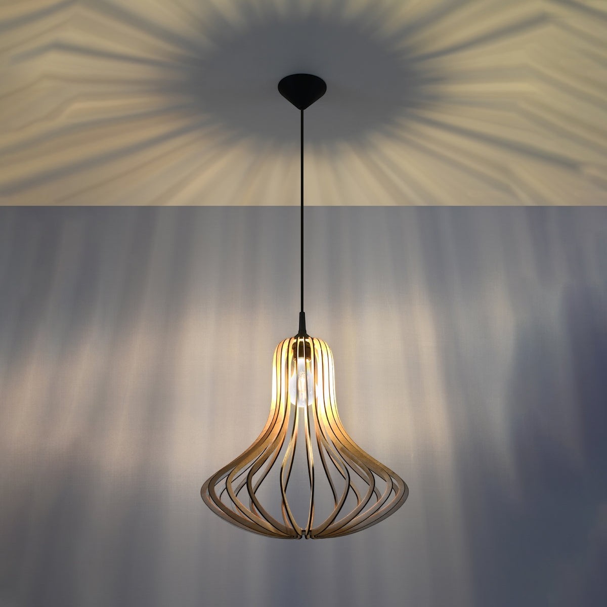 Suspension bois scandinave salon - vue 4