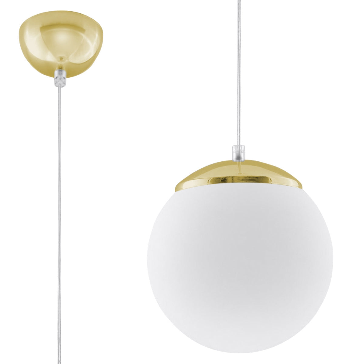 Suspension verre globe salon - vue 2