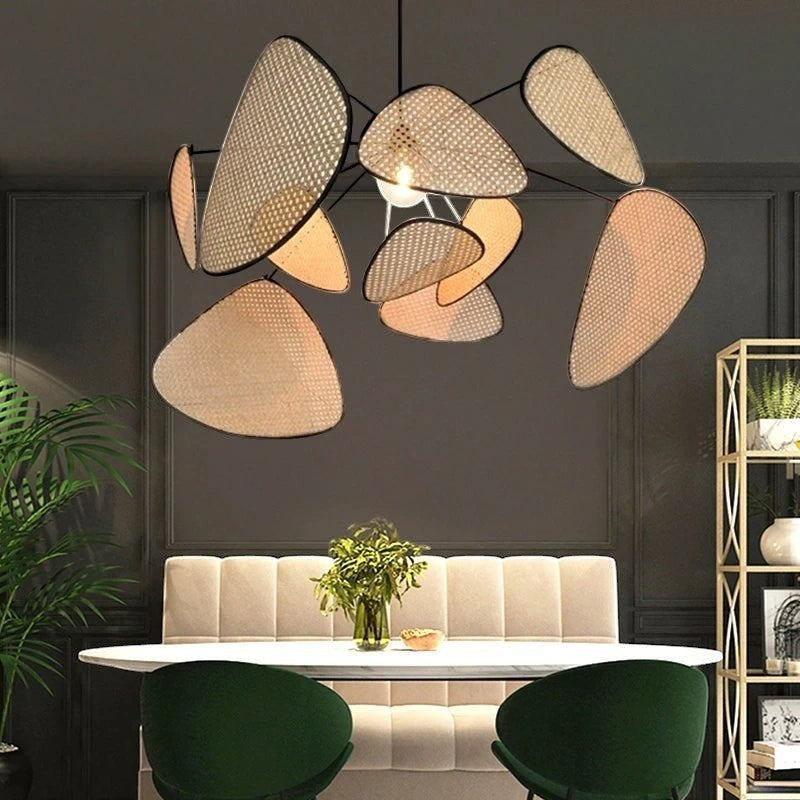 Lustre bambou boheme salon - vue 4