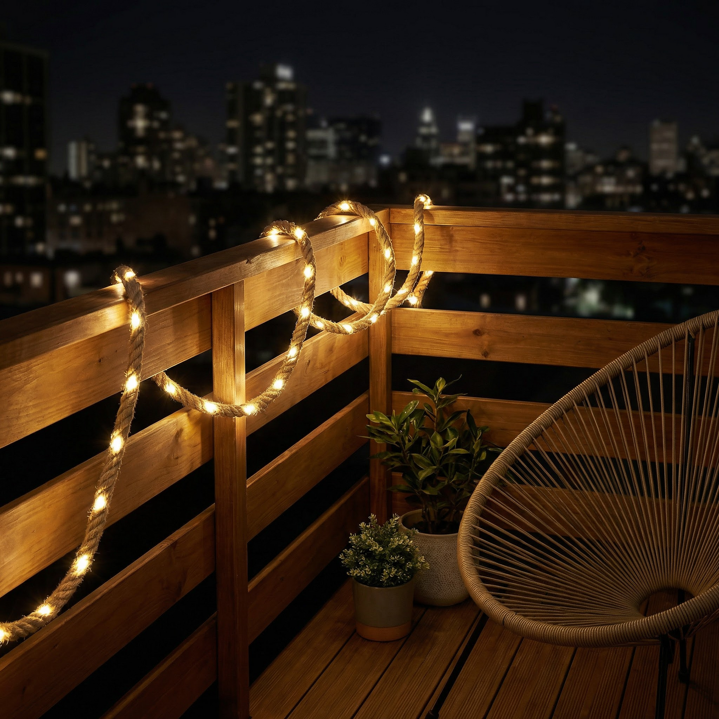 Guirlande Lumineuse en Corde de Chanvre Solaire – Enchantelle