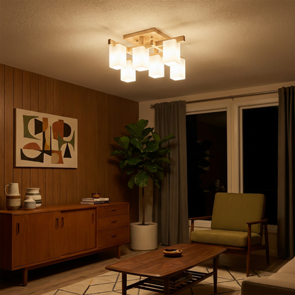 Plafonnier bois minimaliste led - vue 3