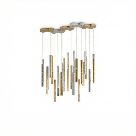 Lustre acier led salon - vue 1