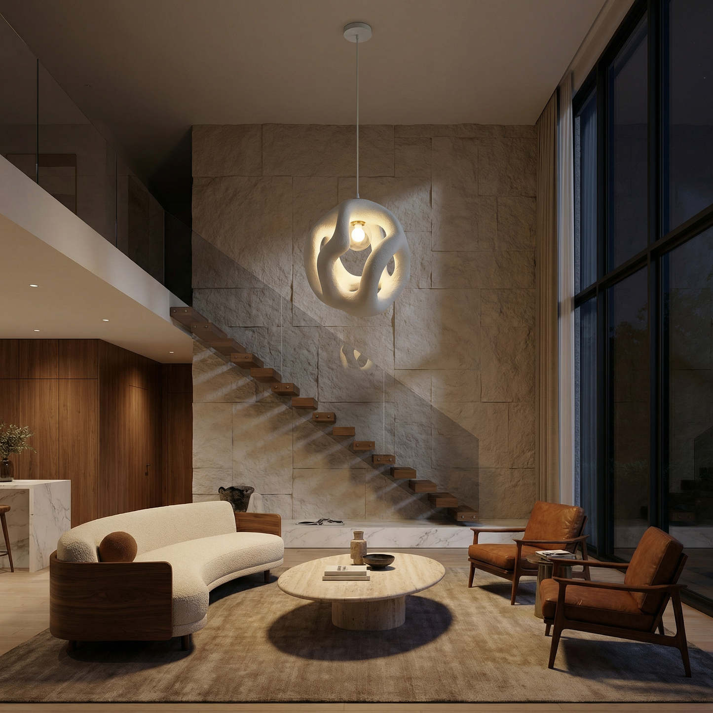 Lustre metal led - vue 3