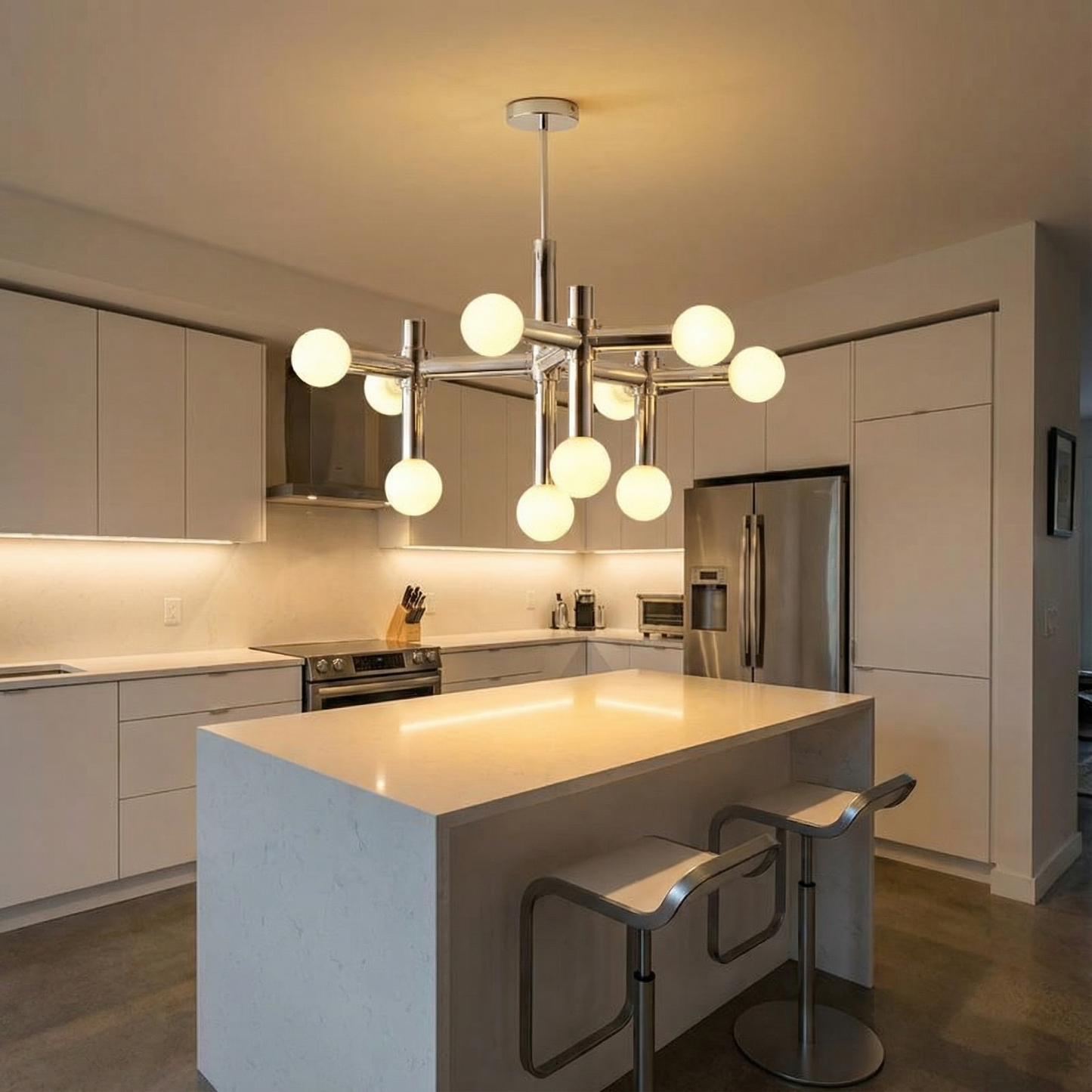 Lustre verre nordique salon 2 - vue 3