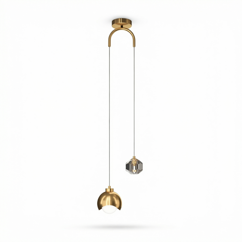 Suspension Ambiance Douce Clip Luminaire Doré Design Nordique – Élégance