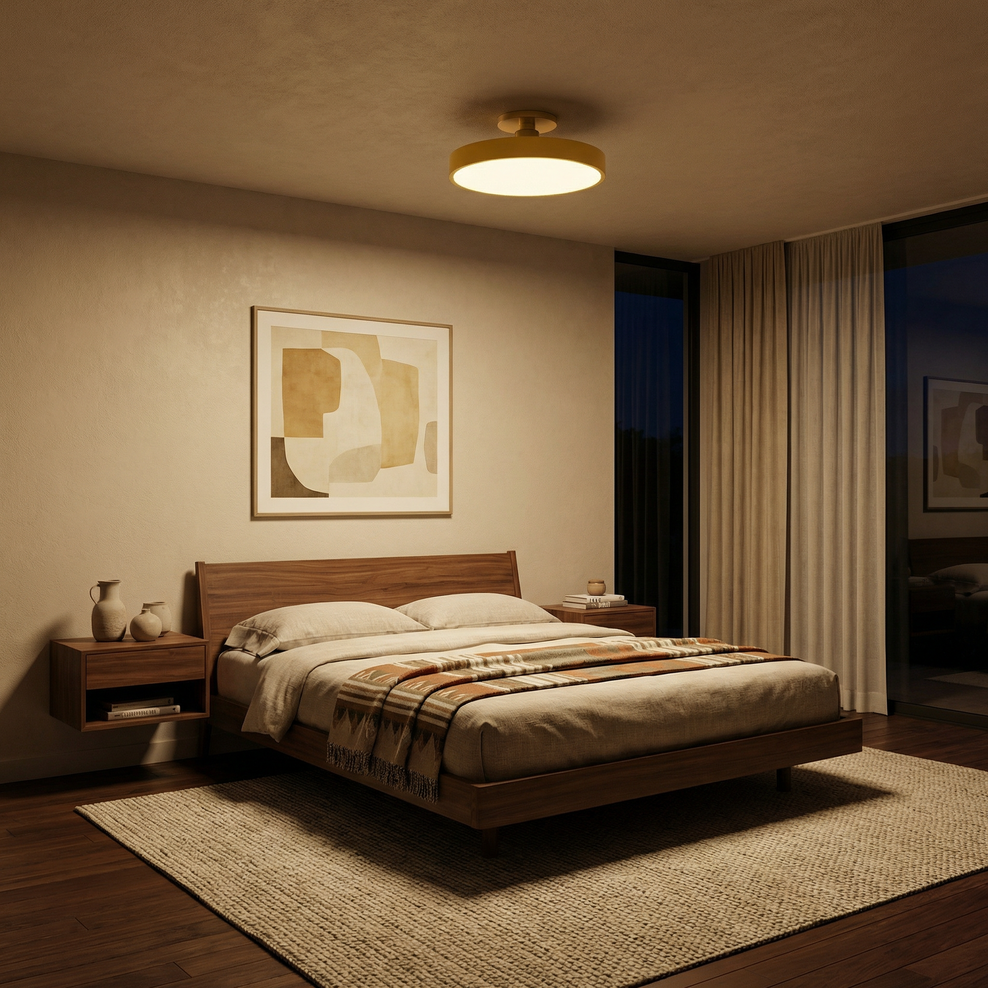 Plafonnier aluminium led chambre - vue 3