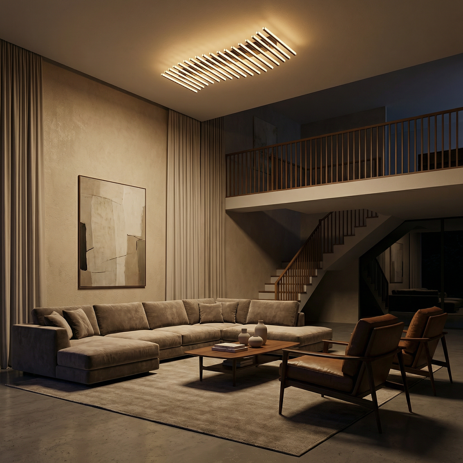 Lustre fer led - vue 3