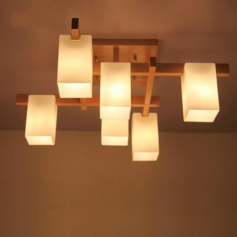 Plafonnier bois minimaliste led - vue 4