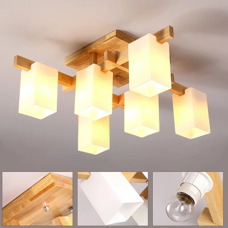 Plafonnier bois minimaliste led - vue 5