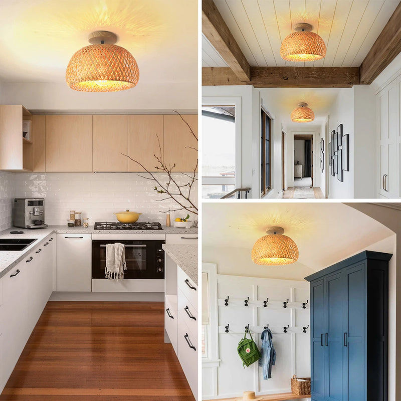 Plafonnier en Bambou Fait Main : Éclairez Votre Espace avec Style Boho