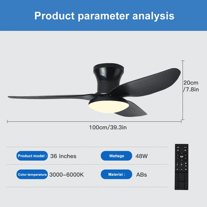 Arthur - Ventilateur connecté LED avec télécommande