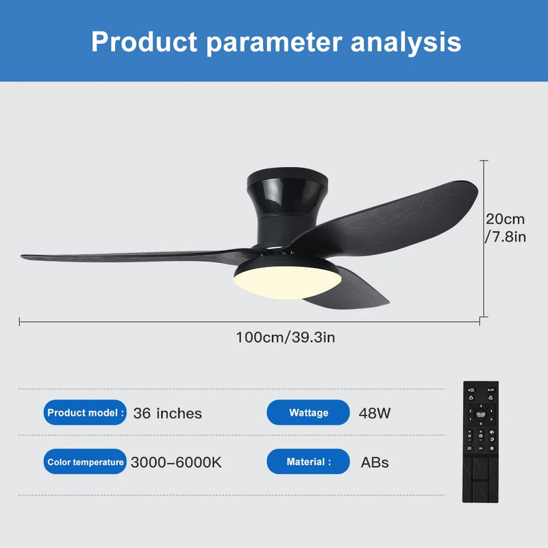 Arthur - Ventilateur connecté LED avec télécommande