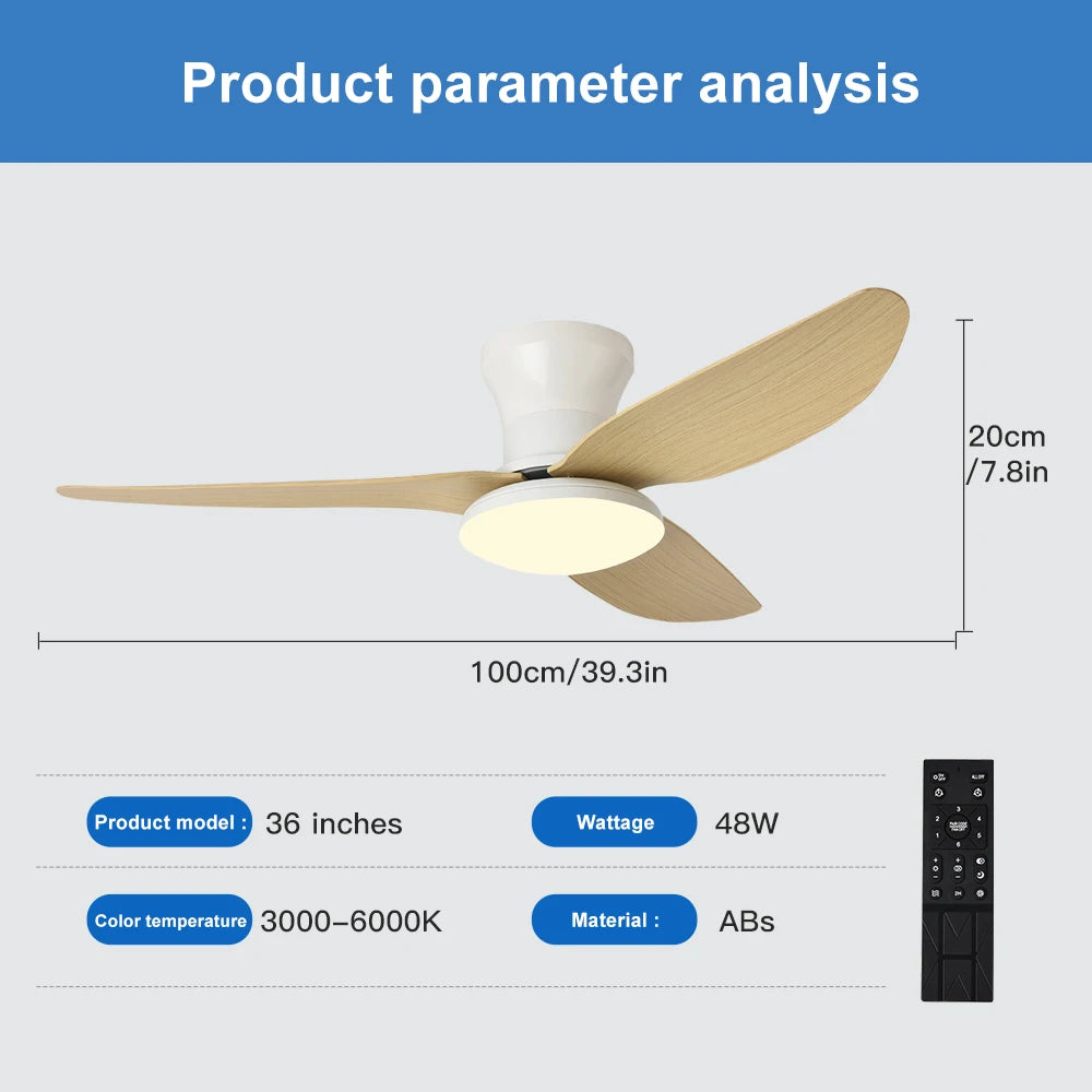 Arthur - Ventilateur connecté LED avec télécommande