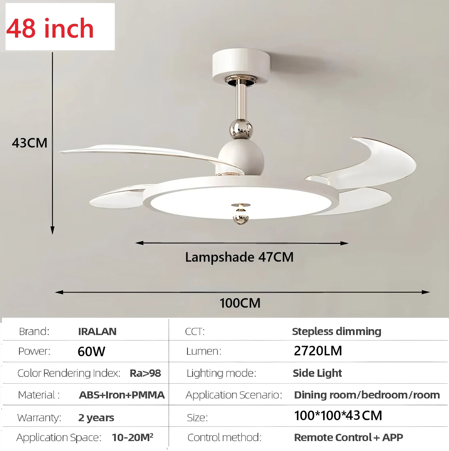 IRIS - Ventilateur rétractable discret ultra-plat