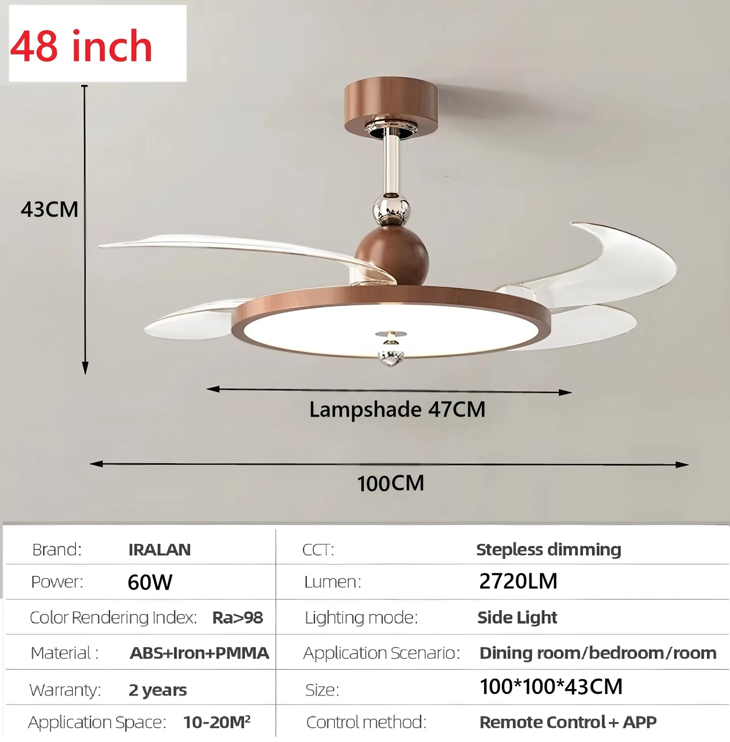 IRIS - Ventilateur rétractable discret ultra-plat