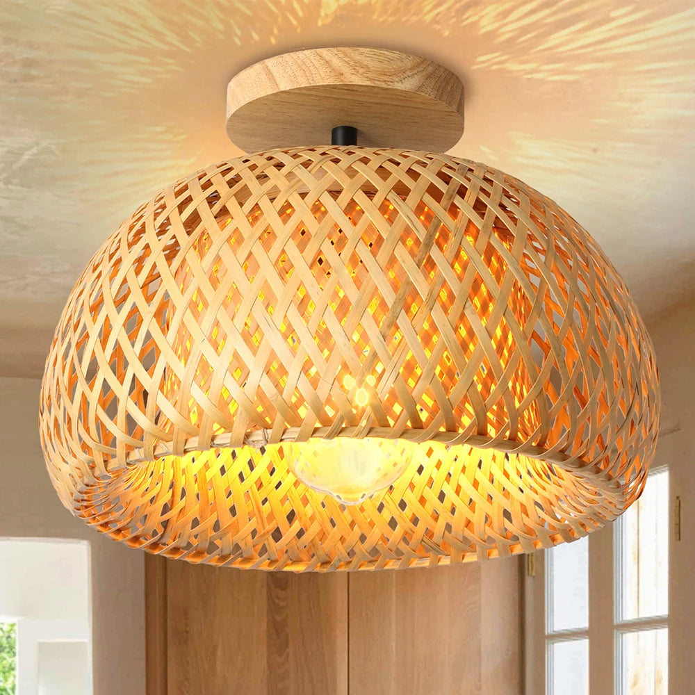 Plafonnier en Bambou Fait Main : Éclairez Votre Espace avec Style Boho