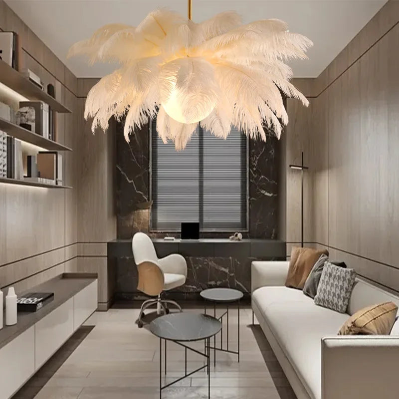Lustre plumes salon - vue 5