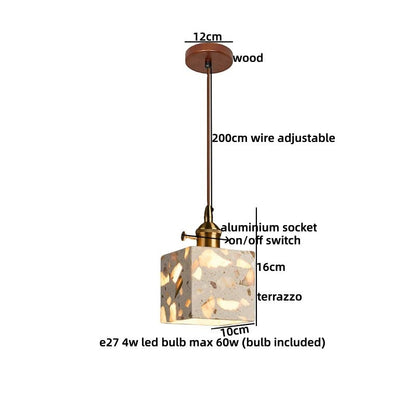 Suspension en Bois Terrazzo LED : Élégance Japonais pour Votre Intérieur