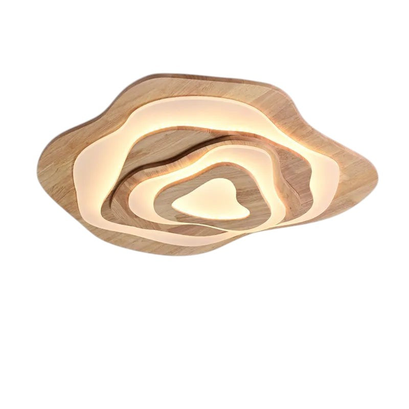 Plafonnier bois led - vue 1