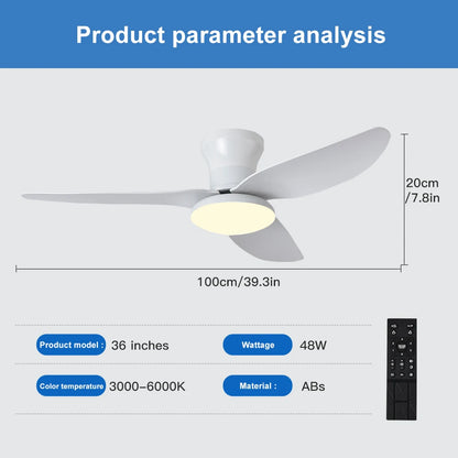 Arthur - Ventilateur connecté LED avec télécommande