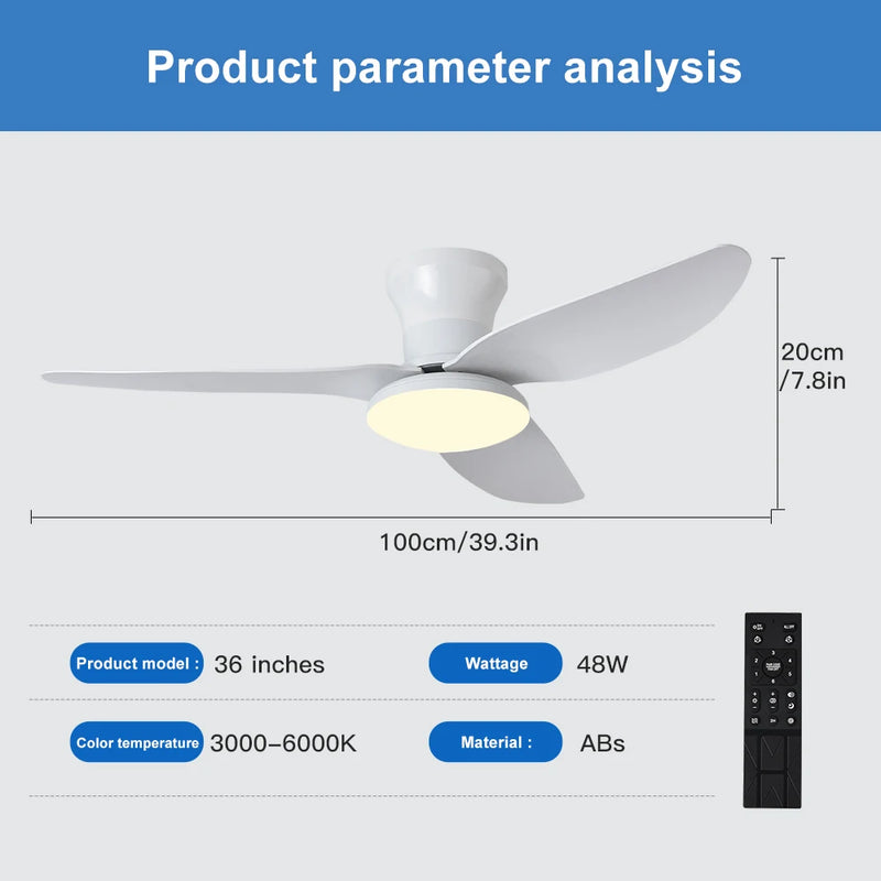 Arthur - Ventilateur connecté LED avec télécommande