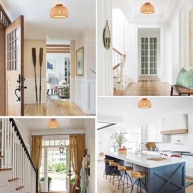 Plafonnier en Bambou Fait Main : Éclairez Votre Espace avec Style Boho