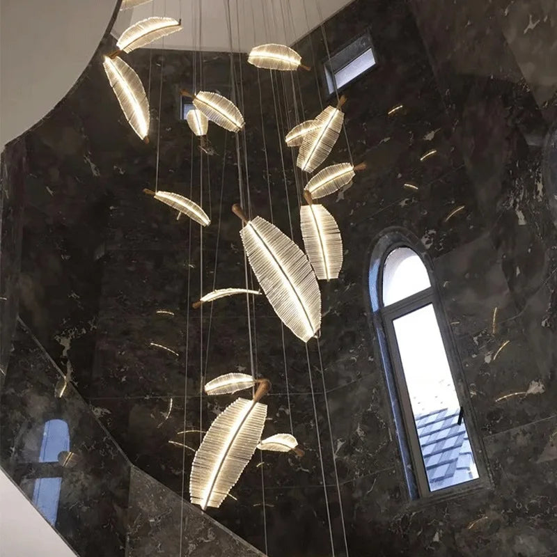 Lustre cristal feuilles salon - vue 3