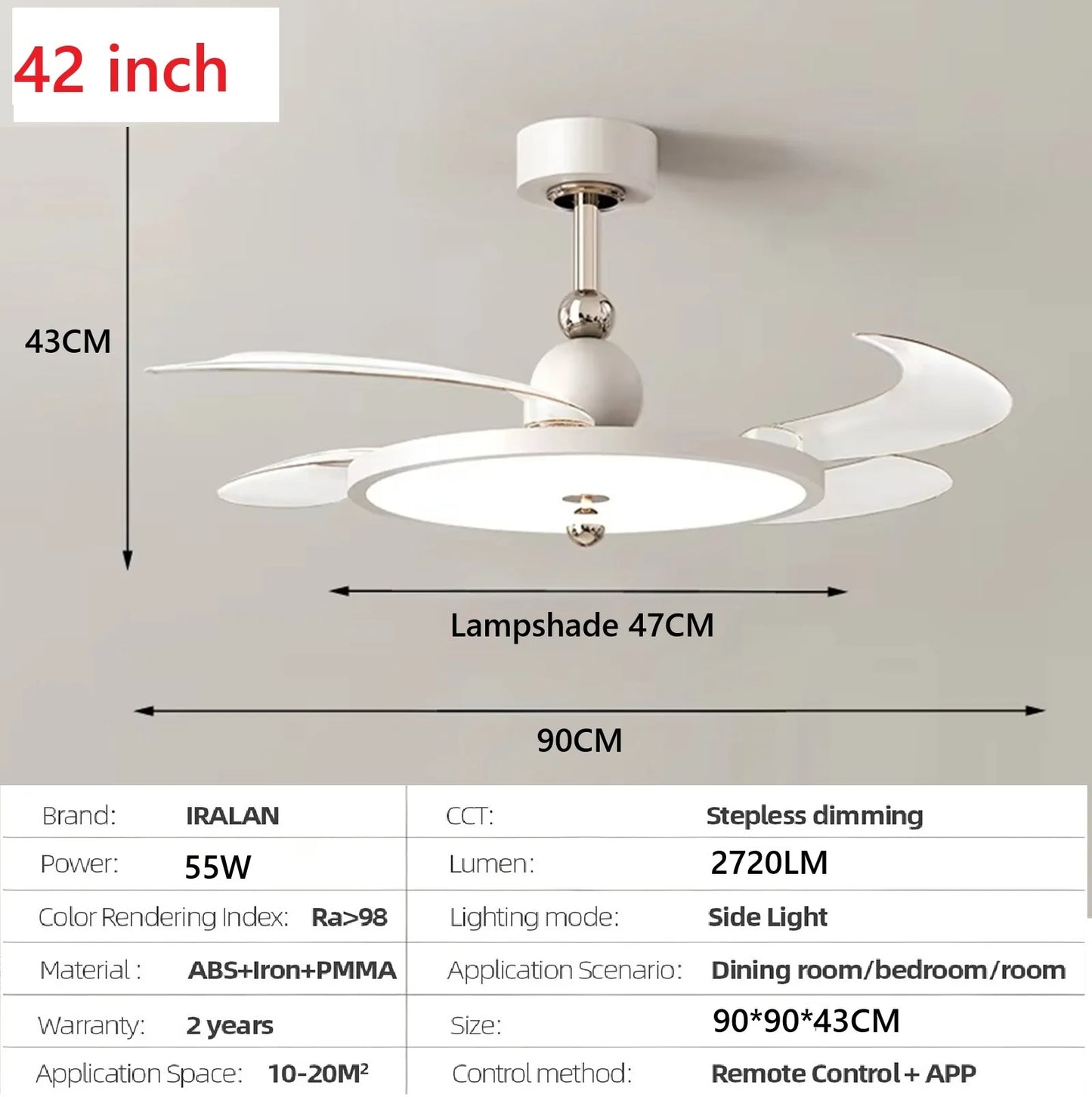 IRIS - Ventilateur rétractable discret ultra-plat