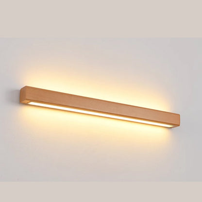 Applique murale Dimoree linéaire en bois naturel avec éclairage LED chaud pour une ambiance minimaliste et élégante