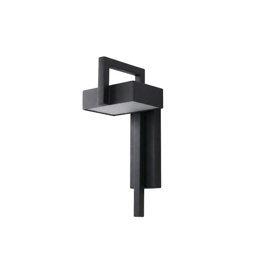 Applique murale extérieure Dimoree en acier noir, design moderne, éclairage LED blanc chaud, 30 cm.