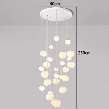 Lustre suspendu moderne Dimoree avec multiples sphères lumineuses en alliage pour salon ou escalier