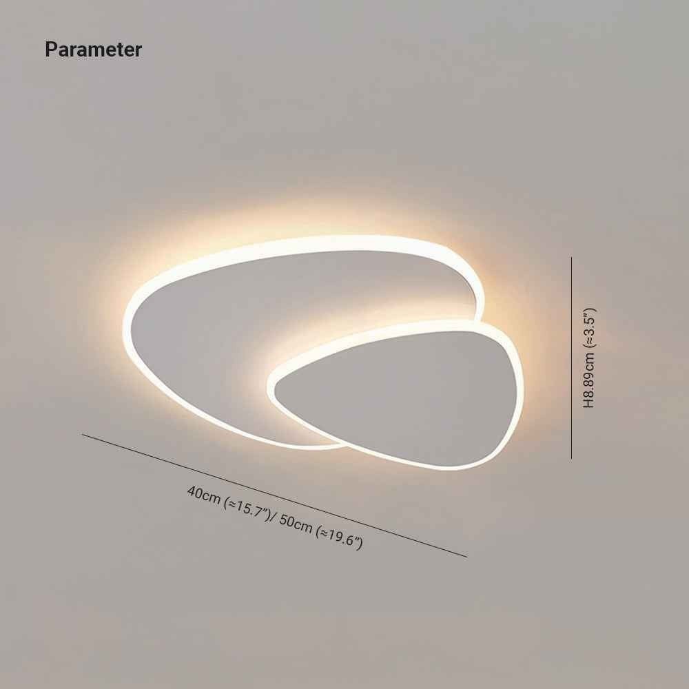Plafonnier Dimoree moderne blanc en forme de triangle asymétrique avec éclairage LED dimmable et design épuré