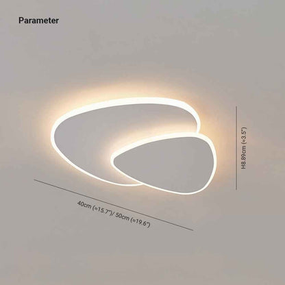 Plafonnier Dimoree moderne blanc en forme de triangle asymétrique avec éclairage LED dimmable et design épuré