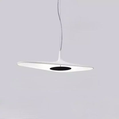 Suspension Dimoree minimaliste en forme de disque blanc avec centre noir pour un éclairage moderne et épuré