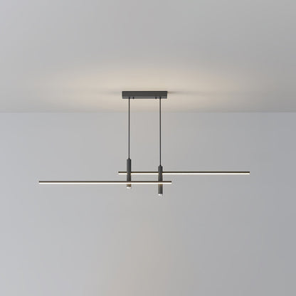 Suspension design minimaliste Dimoree en métal noir avec éclairage LED linéaire pour salon ou cuisine contemporaine