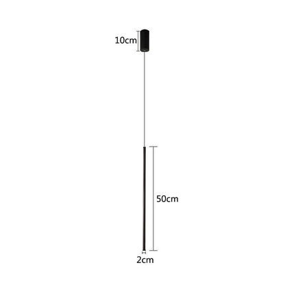 Suspension lumineuse tubulaire Dimoree noire mate au design minimaliste avec dimensions techniques pour éclairage