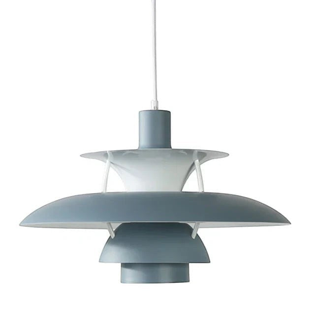 Suspension Dimoree Macaron en métal bleu gris au design moderne à plusieurs niveaux pour un éclairage élégant