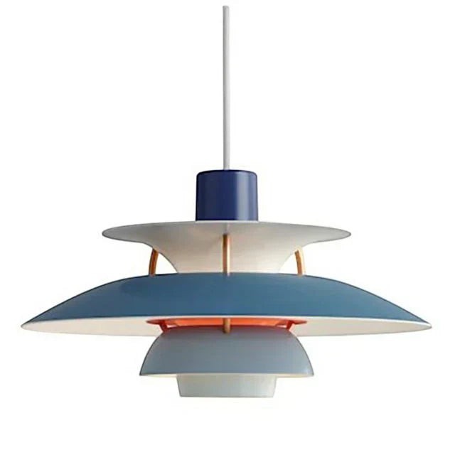 Suspension Dimoree Macaron en métal bleu et blanc au design moderne à plusieurs niveaux pour éclairage intérieur